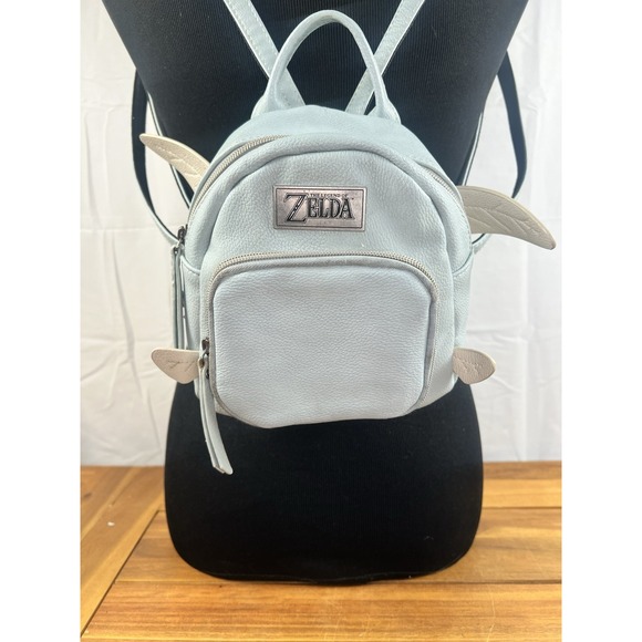 The Legend of Zelda Mini Backpack Light Blue Faux Leather Navi Wings Read - Picture 2 of 15